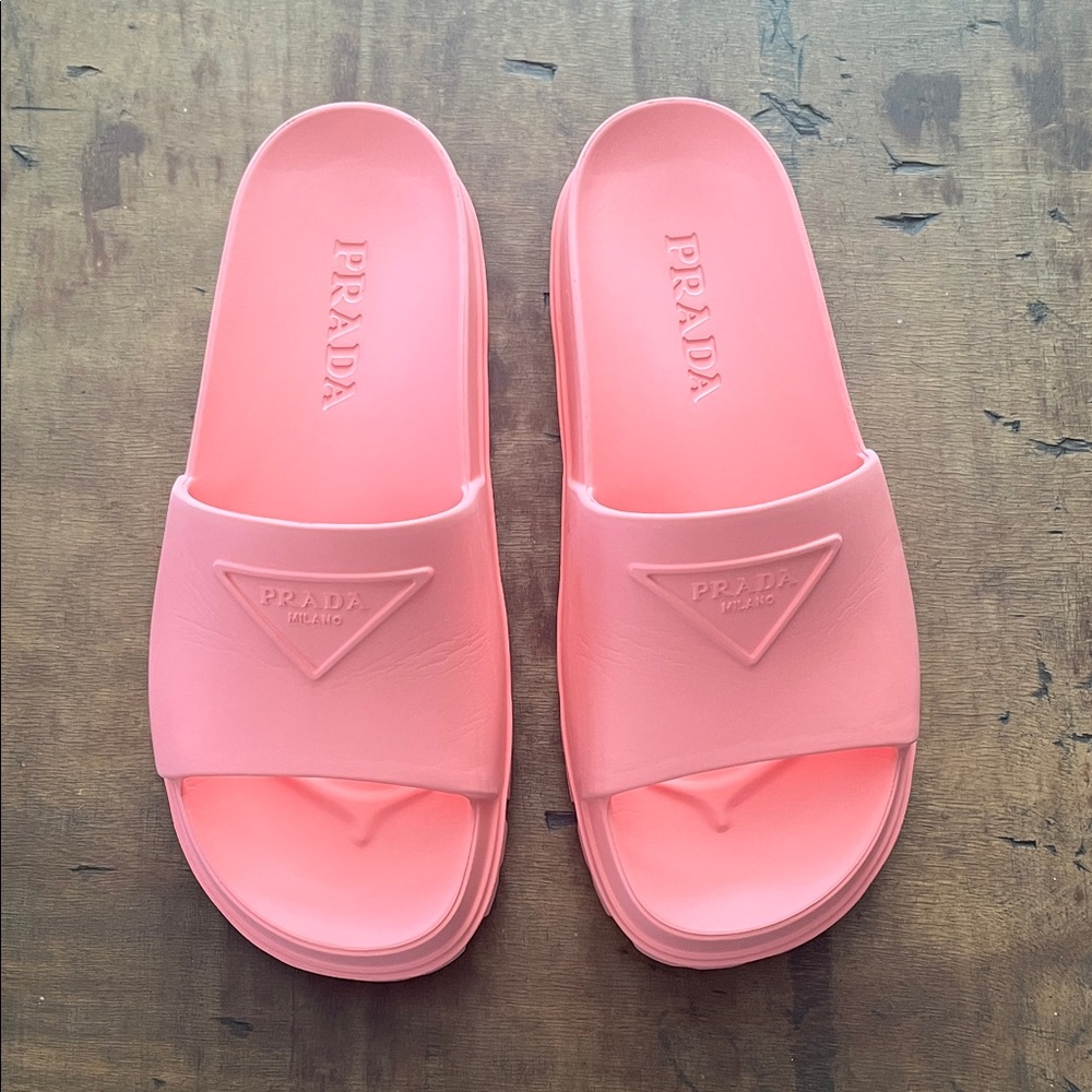 Prada Women's Pink Slide Sandals